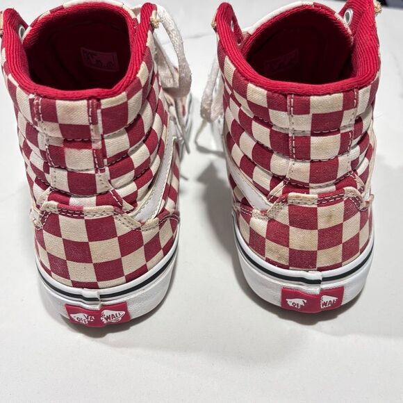 Vans Women’s Off the Wall SK8-Hi Red White Checkerboard Skater Sneakers Size 6.5 - Picture 8 of 15